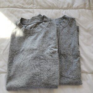 Soft A&F Essentials Oversized Pocket Tees (Pack of 2) - M